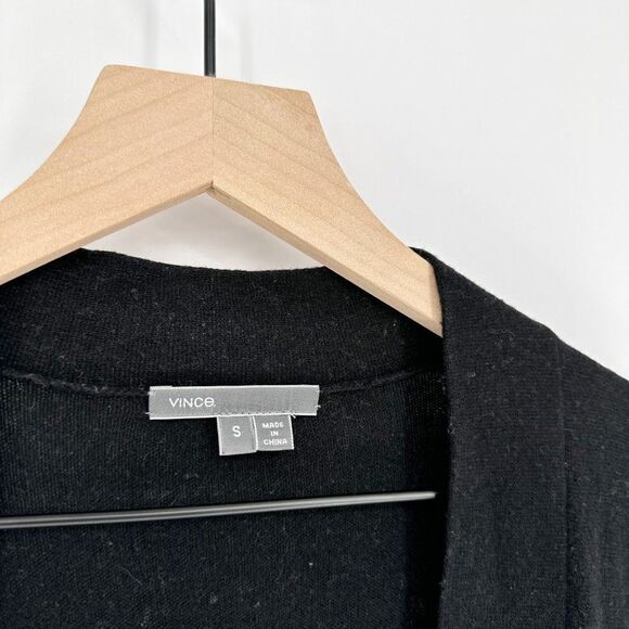 Vince Wool Cashmere Ombre Open Cardigan Relaxed Oversized Black Gray Women's S - Picture 3 of 6